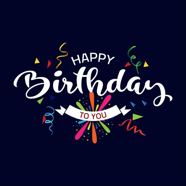 Feliz Cumpleaños Tipografía Vector Diseño Para Tarjetas Felicitación Póster Con — Archivo Imágenes Vectoriales