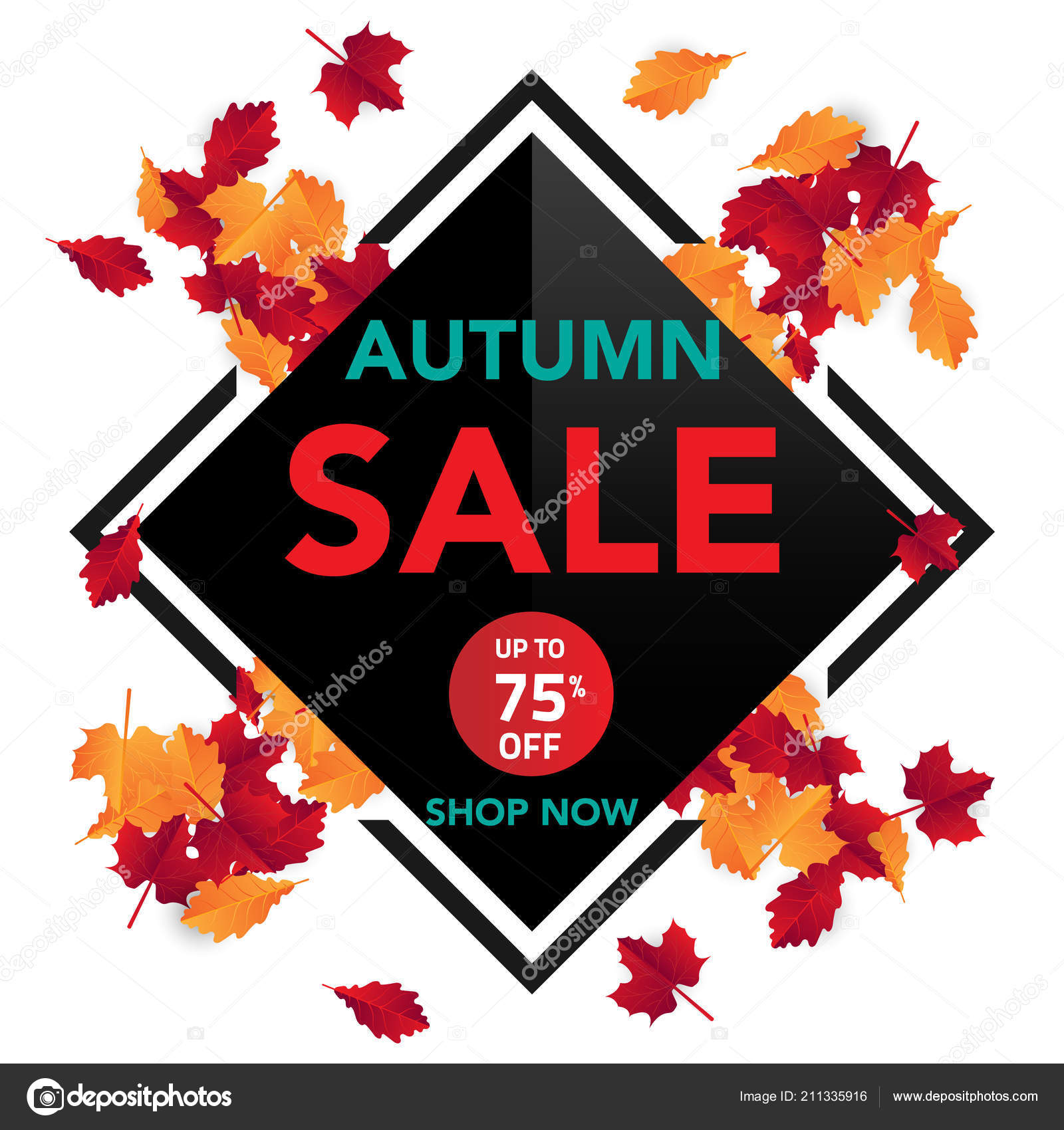 autumn sale banner template leaves fall leaves shopping sale banner