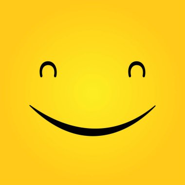 Simge vektör gülümse. mutluluk sembolü, gülümsemek yüz ifadesi, vektör çizim