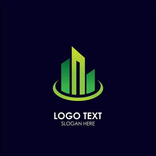 Real Estate Business Logo Template Building Property Development Construction Logo — Stock Vector