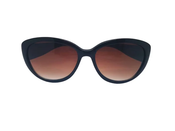 Mode Und Gesundheitskonzept Braune Sonnenbrille Mit Schwarzem Rahmen Isoliert Auf — Stockfoto