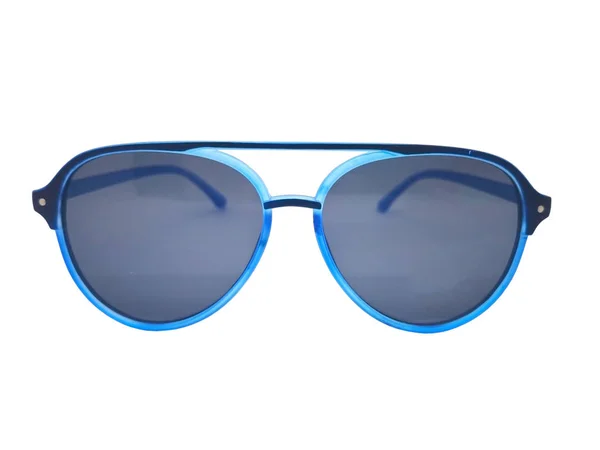 Koncepcja Moda Opieki Zdrowotnej Niebieskie Okulary Przeciwsłoneczne Ramą Tworzywa Sztucznego — Zdjęcie stockowe