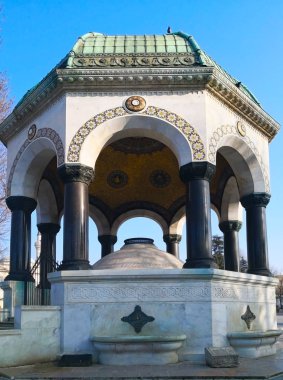 Istanbul, Türkiye-Mart 30, 2018'Hipodrom Alman Çeşmesi: Alman Çeşmesi IA bir neo-Bizans tarzı sekizgen Mermer Kemer mimari yapısını.