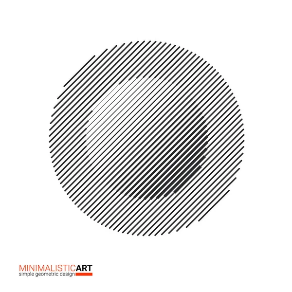 Arte minimalista design geometrico moderno. Semplice forma in bianco e nero nel modernismo, stile bauhaus. Astratto semitono cerchio concentrico forma isolata su sfondo bianco, illustrazione vettoriale — Vettoriale Stock