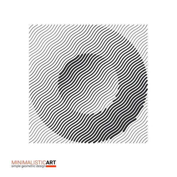 Moderno design geometrico minimalista. Semplice forma in bianco e nero nel modernismo, stile bauhaus. Forma astratta mezzitoni isolata su sfondo bianco, illustrazione vettoriale per copertina, poster, invito — Vettoriale Stock