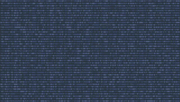 Digitaler binärer Computercode. Technologie horizontal Hintergrund. Datenmuster mit Null und Eins. Sicherheitskonzept, Programmierung und Hacking, tiefe Entschlüsselung und Verschlüsselung — Stockvektor