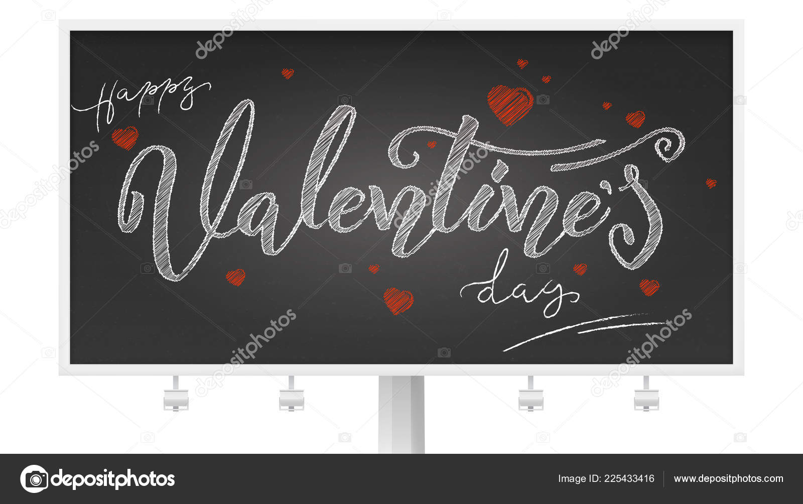 バレンタインの日 掲示板は レタリング スクール黒板の手書き