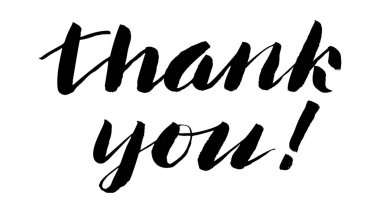 Teşekkür ederiz. Fırça kalemi yazılı el yazısı