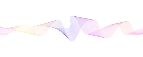 Fondo vectorial con ondas dinámicas, líneas abstractas retorcidas aisladas sobre fondo blanco. Coloridas rayas onduladas que fluyen. Concepto para la ilustración de sonido, música, tecnología. Arte de línea creativa . — Archivo Imágenes Vectoriales