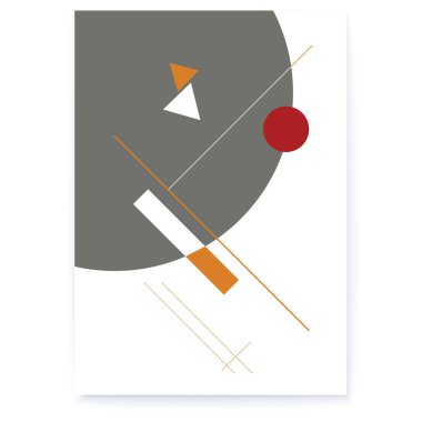 Basit şekilli soyut geometrik bileşim. Posterdeki minimalist desen. Vektör 3d illüstrasyon