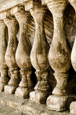 antika küçük sütunları closeup satırı