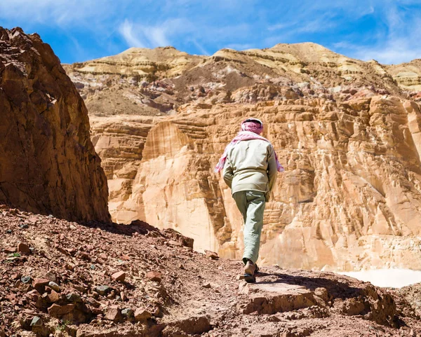 ベドウィンはエジプトのダハブ南シナイの渓谷の登山します。 — ストック写真