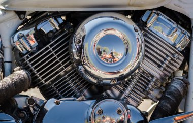 kromlu helikopter motosiklet motoru closeup