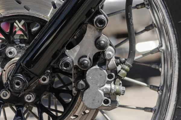 오토바이 바퀴의 조각닫기 — 스톡 사진