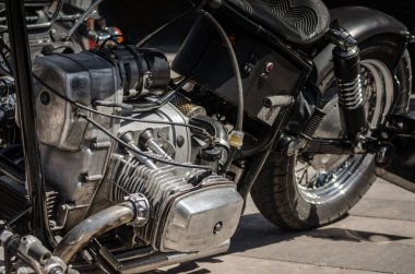 eski helikopter motosiklet motoru yakın