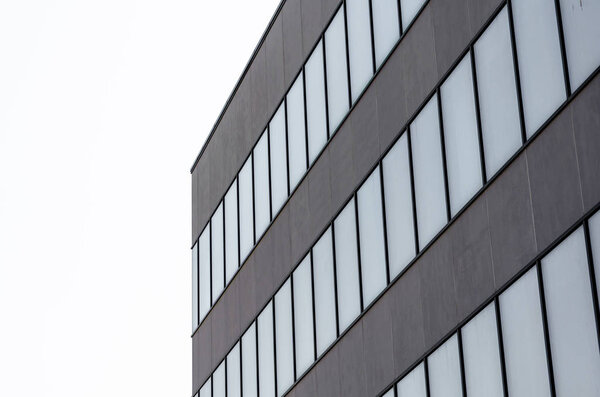 Many empty windows of a concrete building