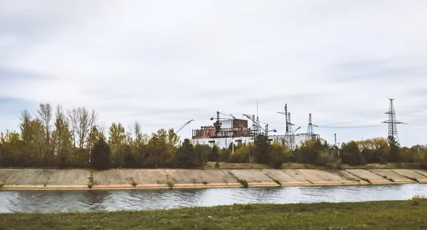 Чернобыльская АЭС после аварии — стоковое фото