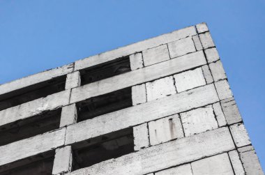 beton bloklardan bir binanın soyut arka plan parçası 