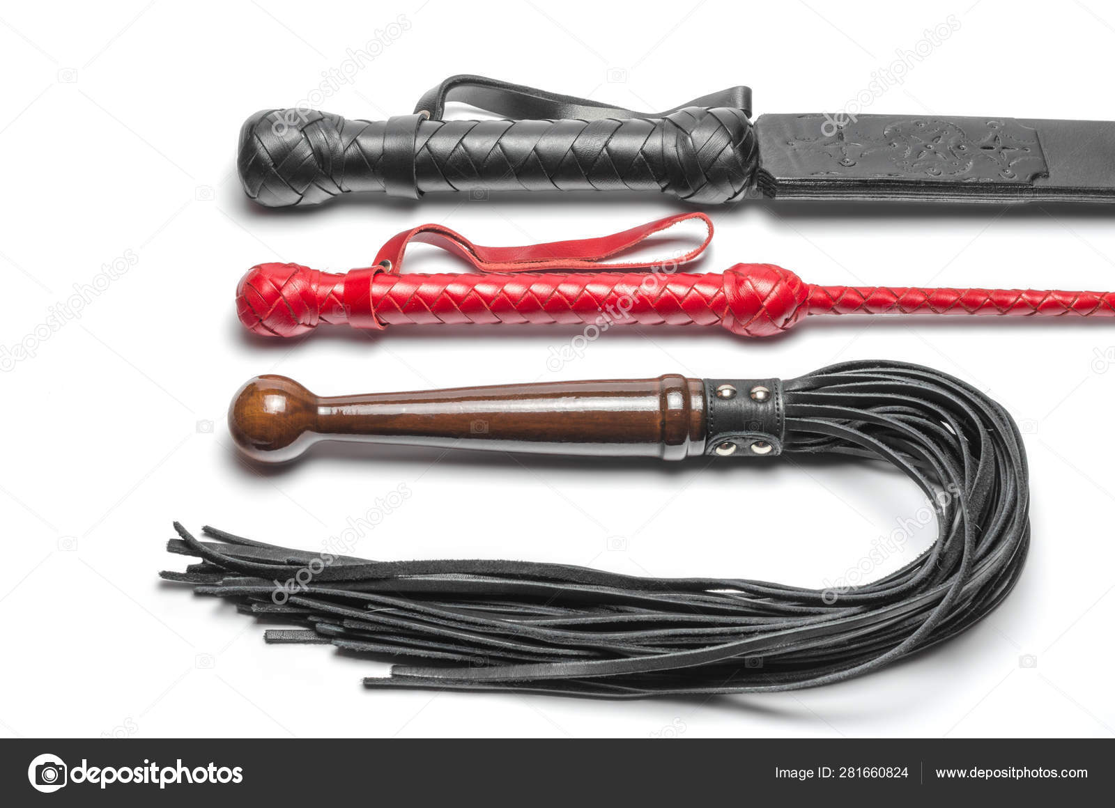 Schwarz und rot drei bdsm Peitschen auf weißem Hintergrund in Nahaufnahme -  Stockfotografie: lizenzfreie Fotos © Gera8th 281660824 | Depositphotos