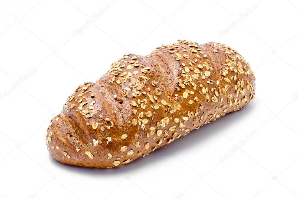 baking bread in detail isolated on white background close up