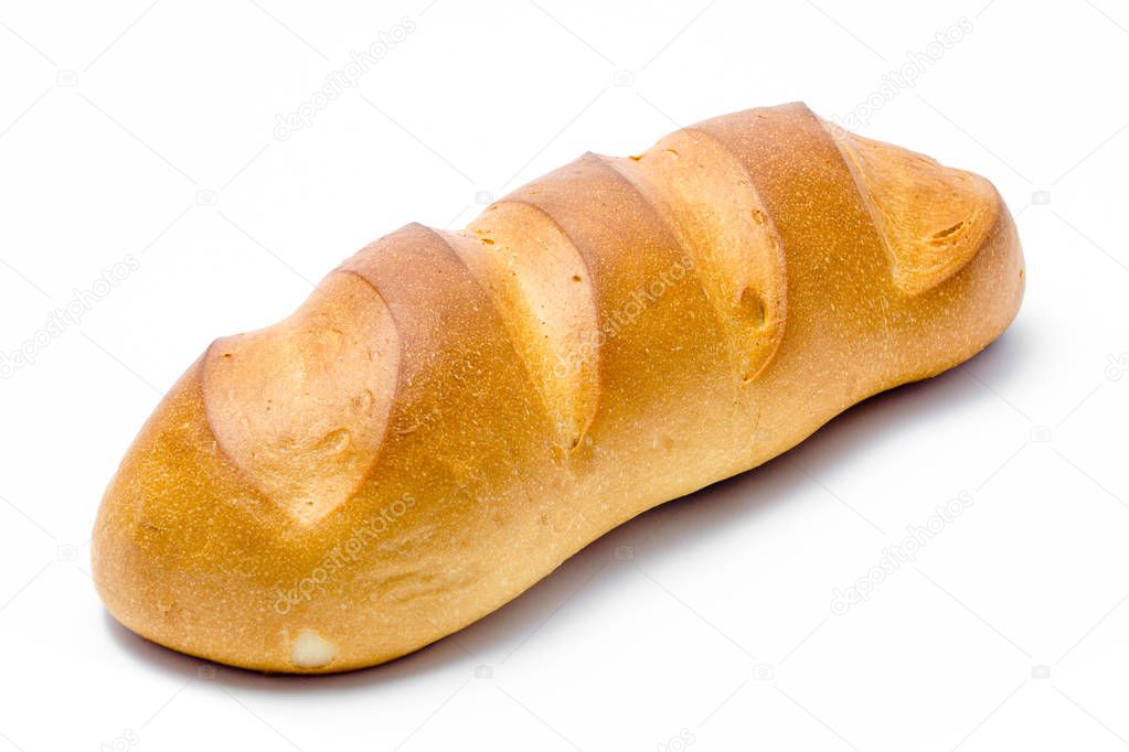 baking bread in detail isolated on white background close up