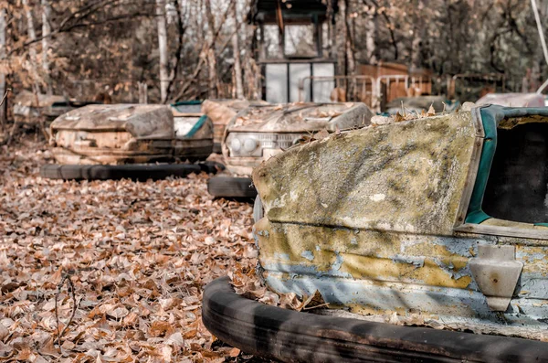 Parque de diversões velho em Chernobyl Ucrânia — Fotografia de Stock