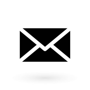 Zarf posta simgesi, vektör illüstrasyonu. Düz tasarım biçimi