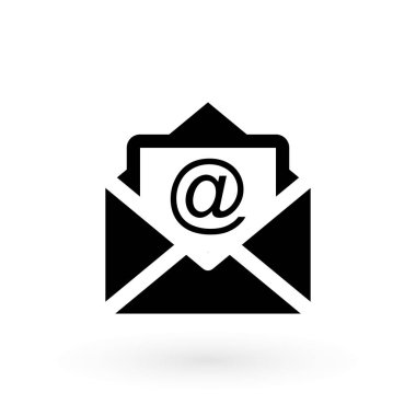 Zarf posta simgesi, vektör illüstrasyonu. Düz tasarım biçimi