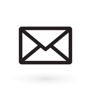 Zarf posta simgesi, vektör illüstrasyonu. Düz tasarım biçimi