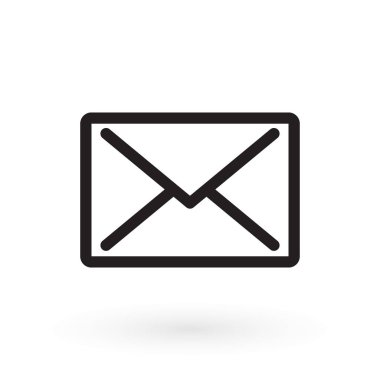 Zarf posta simgesi, vektör illüstrasyonu. Düz tasarım biçimi