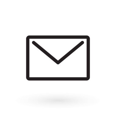 Zarf posta simgesi, vektör illüstrasyonu. Düz tasarım biçimi