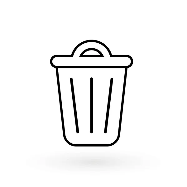 Bin Line Icon Vintage Symbol Use Trash Vector Icon — Stock Vector
