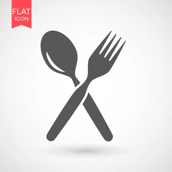 Fork Spoon Icon Vector Illustration Flat Style — Stock Vector