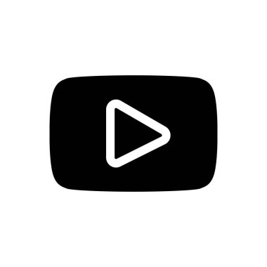 Video vektör simge oynamak. Düz sembolü. Piktogram beyaz bir arka plan üzerinde izole. Web ve yazılım arabirimleri için tasarlanmış.