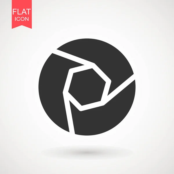 Kameralinse Symbol Flach Symbolbild Für Kameraobjektive Verschlusssymbol — Stockvektor