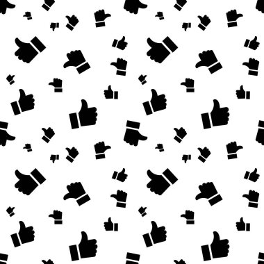 Simge Dikişsiz desen arka plan gibi. İş düz vektör çizim. İşareti sembol desen başparmak