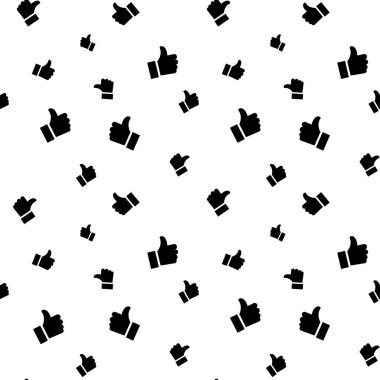 Simge Dikişsiz desen arka plan gibi. İş düz vektör çizim. İşareti sembol desen başparmak