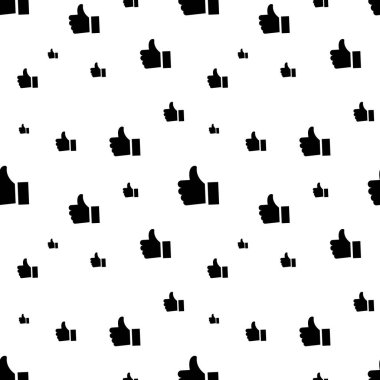 Simge Dikişsiz desen arka plan gibi. İş düz vektör çizim. İşareti sembol desen başparmak