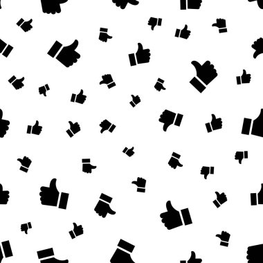 Simge Dikişsiz desen arka plan gibi. İş düz vektör çizim. İşareti sembol desen başparmak