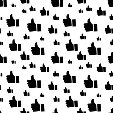 Simge Dikişsiz desen arka plan gibi. İş düz vektör çizim. İşareti sembol desen başparmak