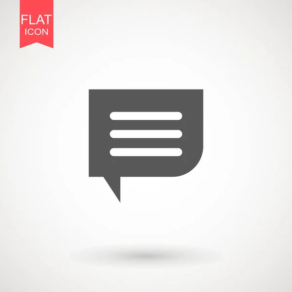 Sprechblasensymbol Chat Flat Vektor Kommentar Symbol Auf Weißem Hintergrund — Stockvektor