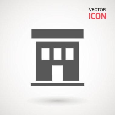 Ofis Binası simgesi, Müzesi, okul, hastane, otel simgesi. Vektör çizim. Web sitesi tasarım logo, app, UI sayfa simgesi