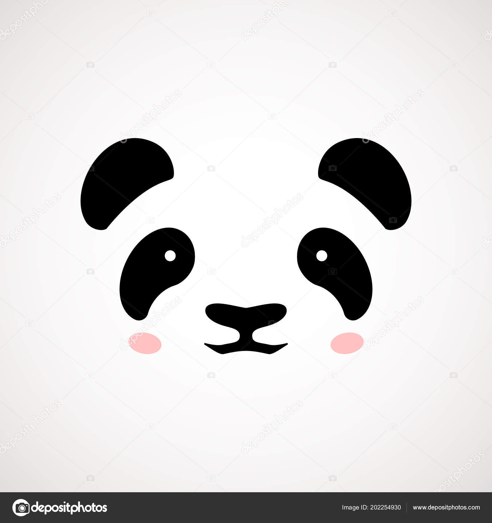 Cute Panda Face Vector Illustration Panda Bear Logo Design