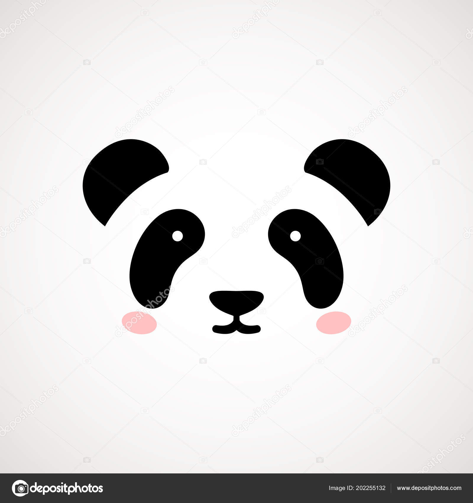 Cara de panda vector em estilo simples