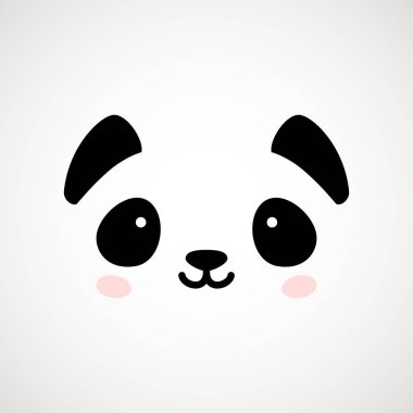 Sevimli panda yüz. Vektör çizim ayı panda. Logo tasarım şablonu. Hayvan logo kavramı simgesi .