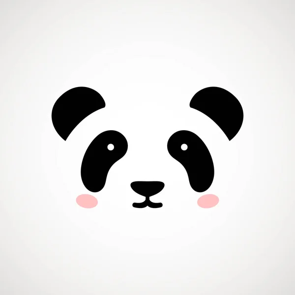 Bonita cara de panda. Ilustración vectorial oso panda. Plantilla de diseño de logotipo. Animal Logotipo icono concepto . — Vector de stock
