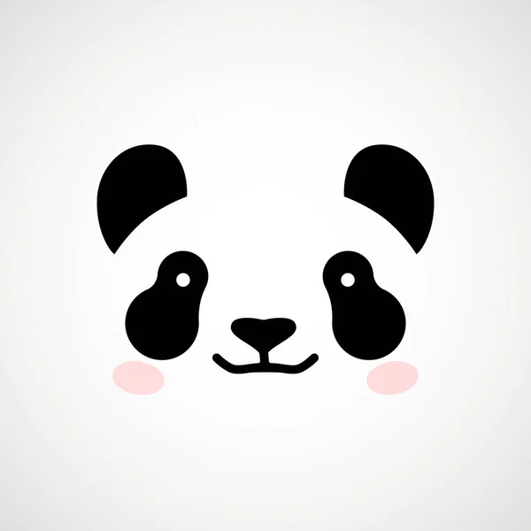 Bella faccia da panda. Orso panda illustrazione vettoriale. Modello di design del logo. Icona del concetto di logotipo animale . — Vettoriale Stock