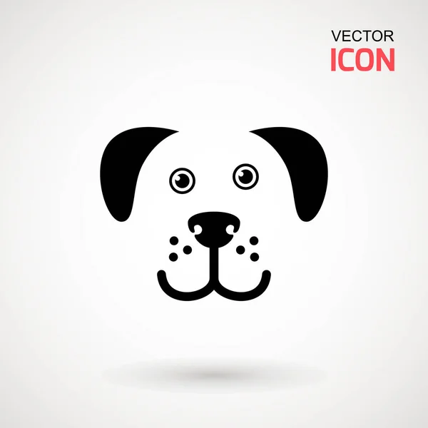 Dog Head Icon Flat Style Cartoon Dog Face Vector Illustration — Stock Vector