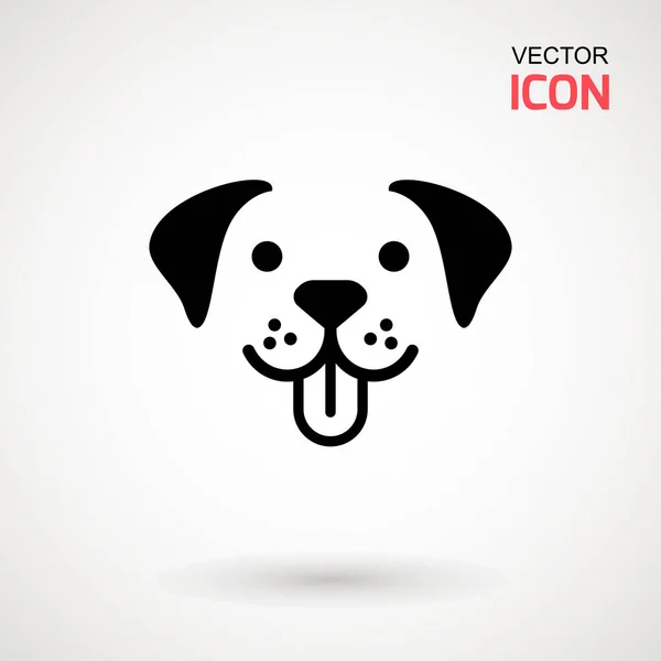 Köpek kafa simgesi. Düz stil. Köpek yüz karikatür. Vektör çizim üzerinde beyaz izole. Siluet basit. Hayvan logo kavramı. Logo tasarım şablonu.