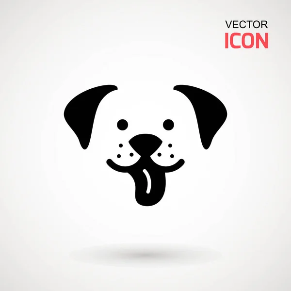 Hundekopf Ikone Flachen Stil Zeichentrick Hundegesicht Vektor Illustration Isoliert Auf — Stockvektor